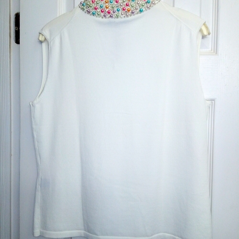 🆕 classic soft sweater classic pastel pearls neckline by A.D Originals size10-12 - Picture 6 of 8